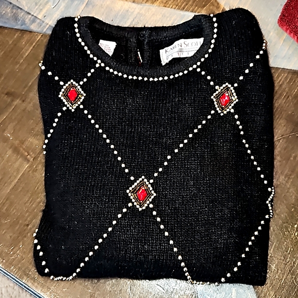 Vintage Karen Scott Silk Angora Holiday Sweater Size MP - Picture 9 of 9